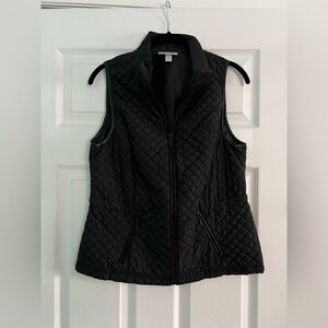 dressbarn Black Quilted Vest